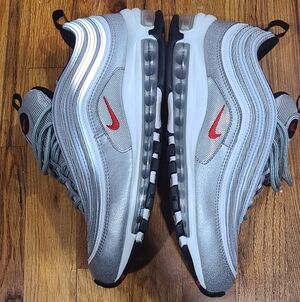 Nike Air Max 97 Metallic "Silver Bullets" with Red Accents